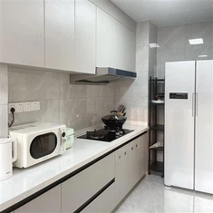 Cypyrddau cegin melamin gwyn modern